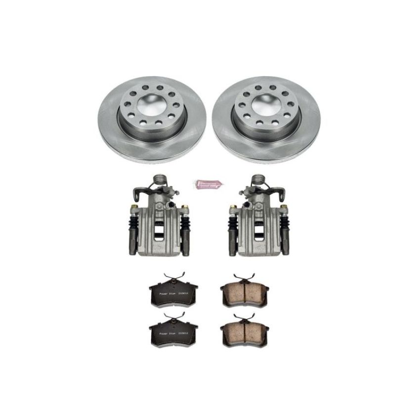 PowerStop KCOE3109 OE Stock Replacement Low-Dust Ceramic Brake Pad, Rotor and Caliper Kit