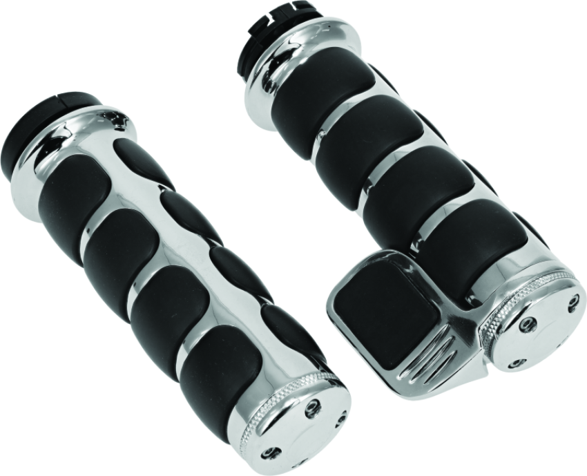 Kuryakyn 6342 Premium ISO Grip With Throttle Boss Dual Cable Chrome