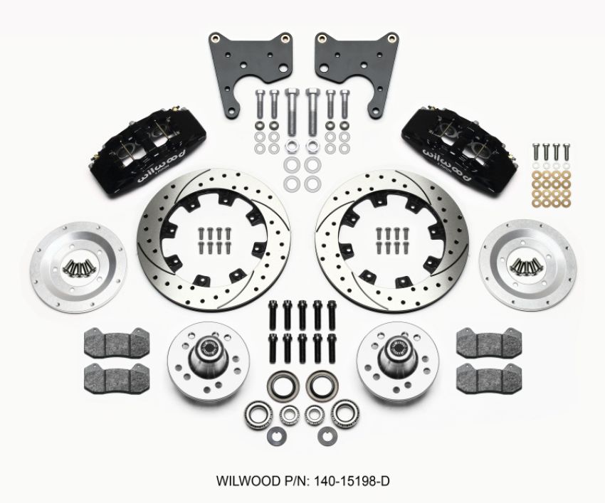 Wilwood 140-15198-D Dynapro 6 Front Hub Kit 12.19in Drilled 65-72 CDP C Body -Drum