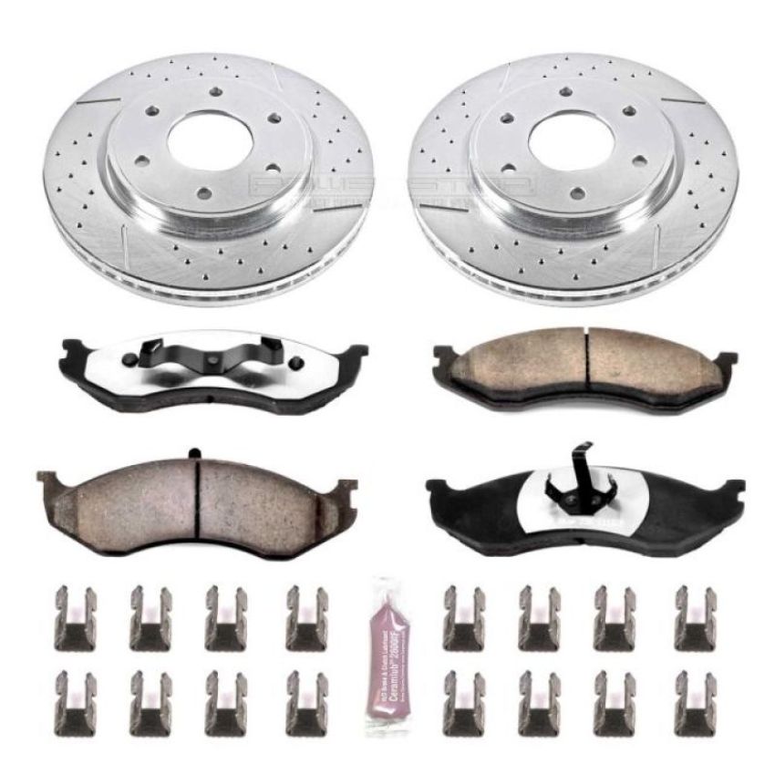 PowerStop K2119-36 Z36 Truck and SUV Carbon-Fiber Ceramic Brake Pad and Drilled & Slotted Rotor Kit