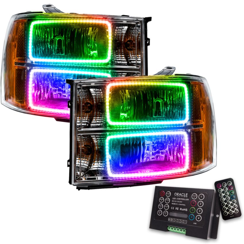 Oracle Lighting 7054-333 SMD Pre-Assembled Headlights, Square Ring Design, ColorSHIFT(tm) 2.0