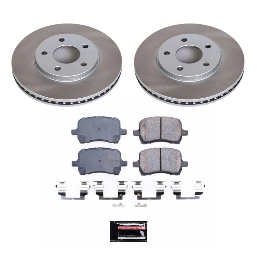 PowerStop SC3116 Semi-Coated Rotor and Low-Dust Ceramic Brake Pad Kit