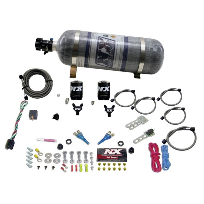 Nitrous Express 20616-12 DUAL NOZZLE SPORT COMPACT SYSTEM W/ 12LB BOTTLE (35-50-75HP)