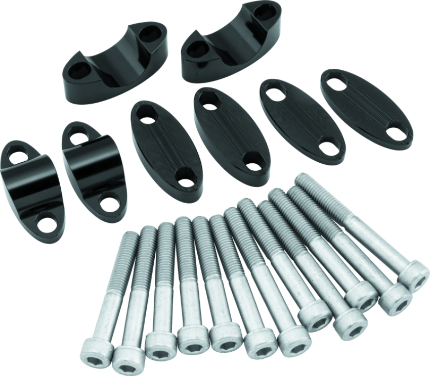 BikeMaster 151989 Aluminum Handlebar Risers 1-1/8in - Black