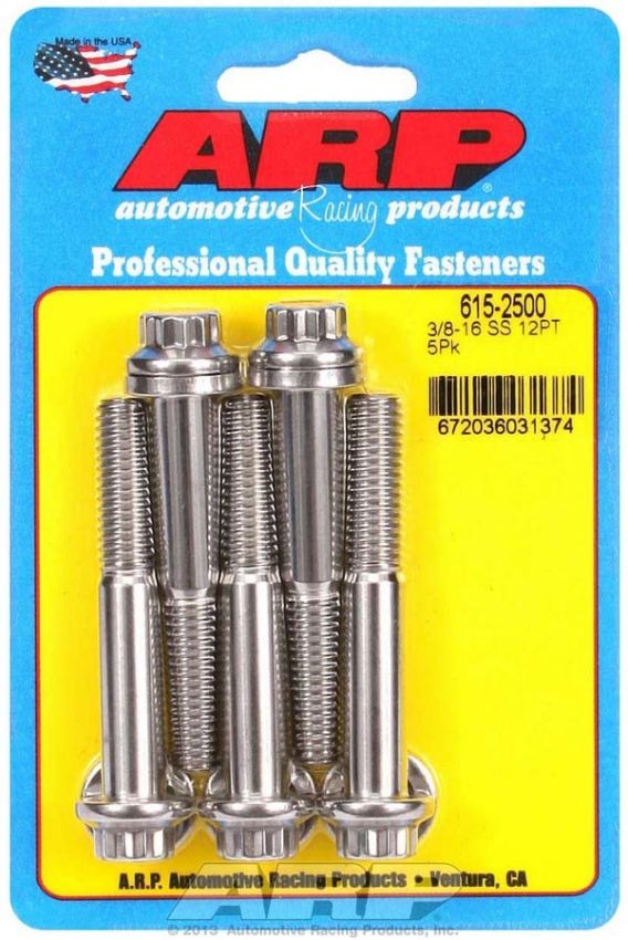 ARP ARP615-2500 SS Bolt Kit - 12pt 5pk 3/8 x 2.500