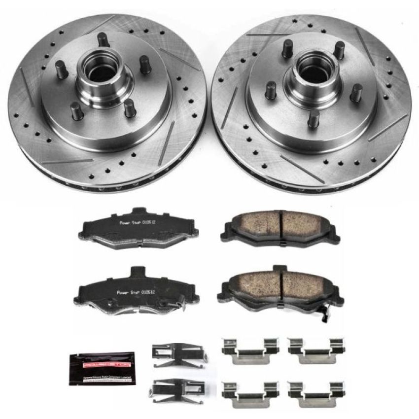 PowerStop K1568 Z23 Daily Driver Carbon-Fiber Ceramic Brake Pad and Drilled & Slotted Rotor Kit