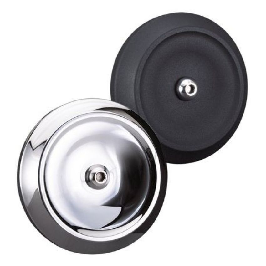 S&S Cycle 170-0119 Dished Bobber Air Cleaner Cover w/ Machined Highlights  - Chrome