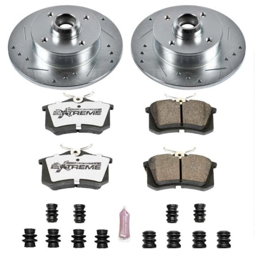 PowerStop K370-26 Z26 Street Performance Ceramic Brake Pad and Drilled & Slotted Rotor Kit