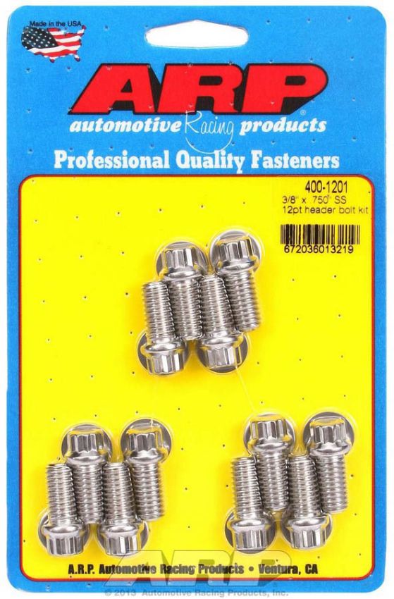 ARP ARP400-1201 S/S Header Bolt Kit - 3/8 x .750 UHL (12)