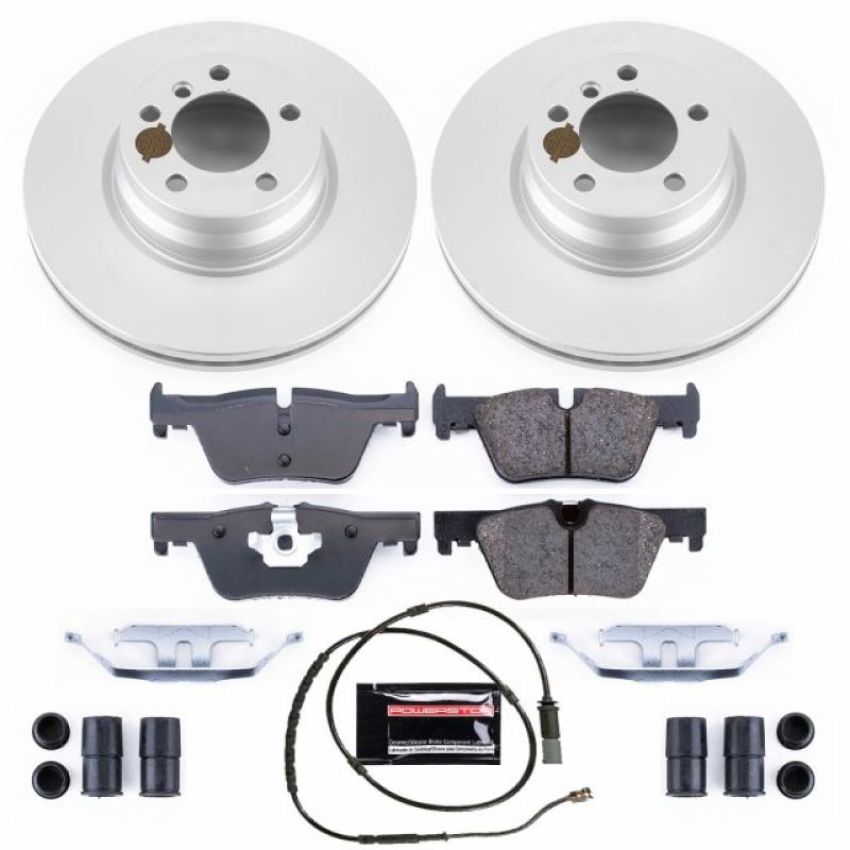 PowerStop CRK6852 Genuine Geomet Coated Rotor and Carbon-Fiber Ceramic Brake Pad Kit