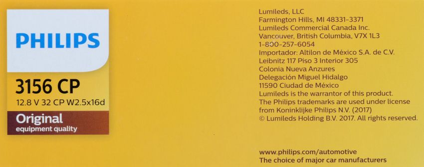 Philips 3156CP Philips Standard Miniature 3156 Pack of 10