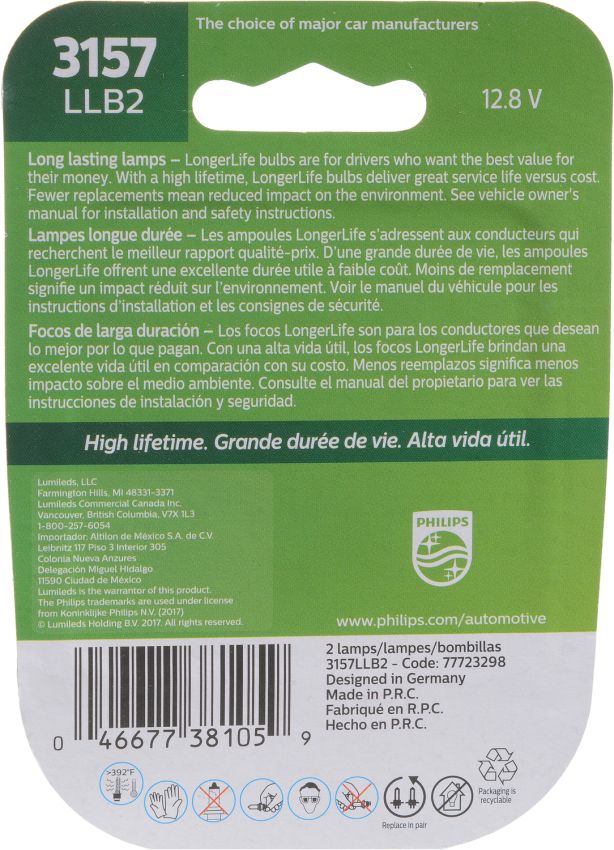 Philips 3157LLB2 Philips LongerLife Miniature 3157LL