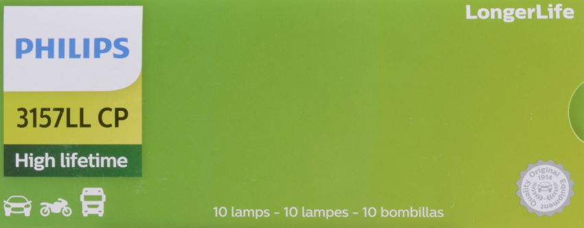 Philips 3157LLCP Philips LongerLife Miniature 3157LL Pack of 10