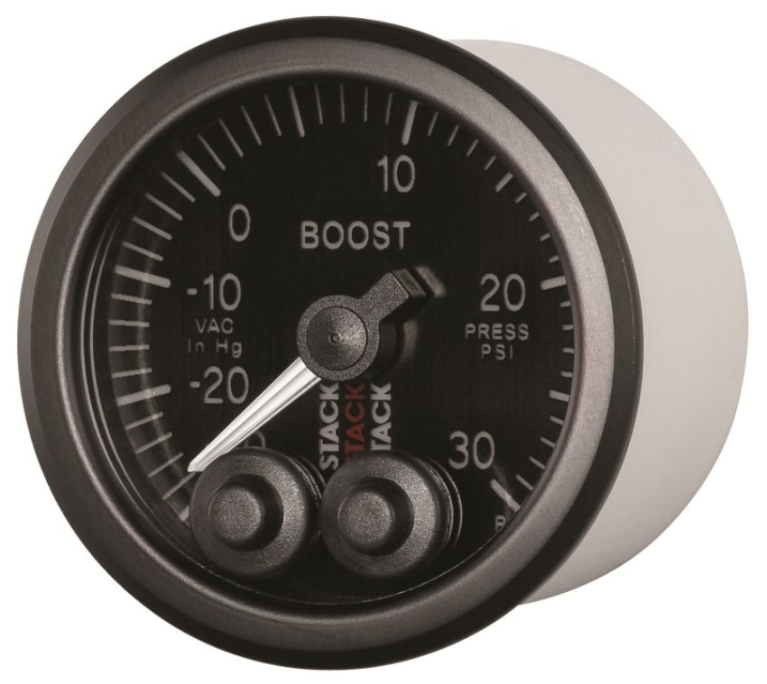 AutoMeter ST3512 Stack Instruments 52mm -30INHG To +30PSI Pro Control Boost Pressure Gauge - Black