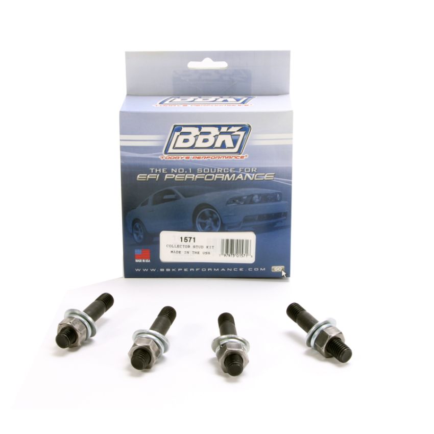 BBK Performance Parts 1571 BBK EXHAUST HEADER COLLECTOR STUD KIT (4 PCS+WASHERS & NUTS)