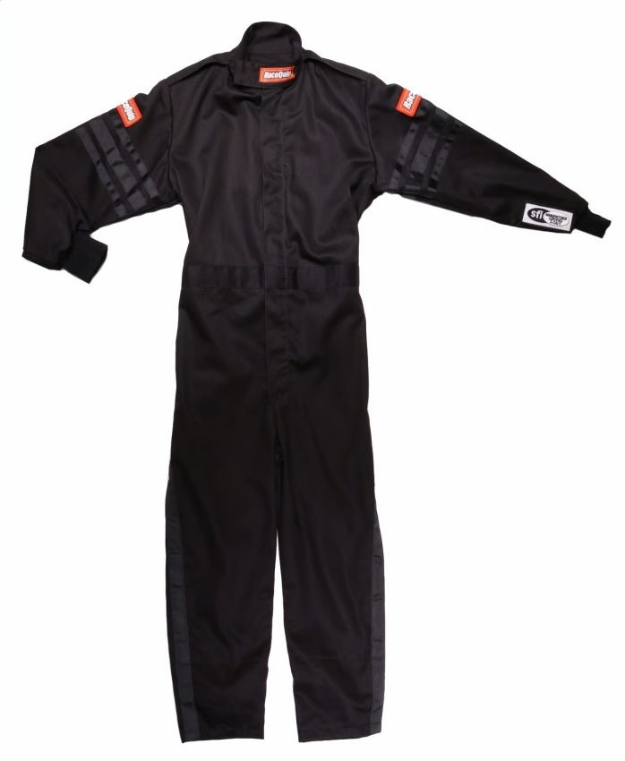 RACEQUIP RQP1959995 Black Suit Single Layer Kids Large Black Trim