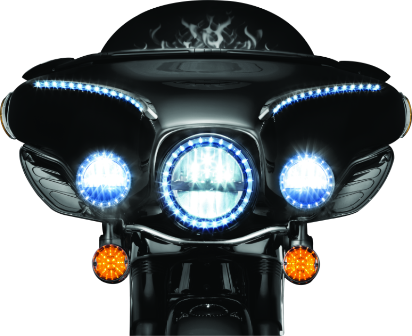 Kuryakyn 5441 LED Front Turn Signal Conversion Flat Style Insert Amber Lens