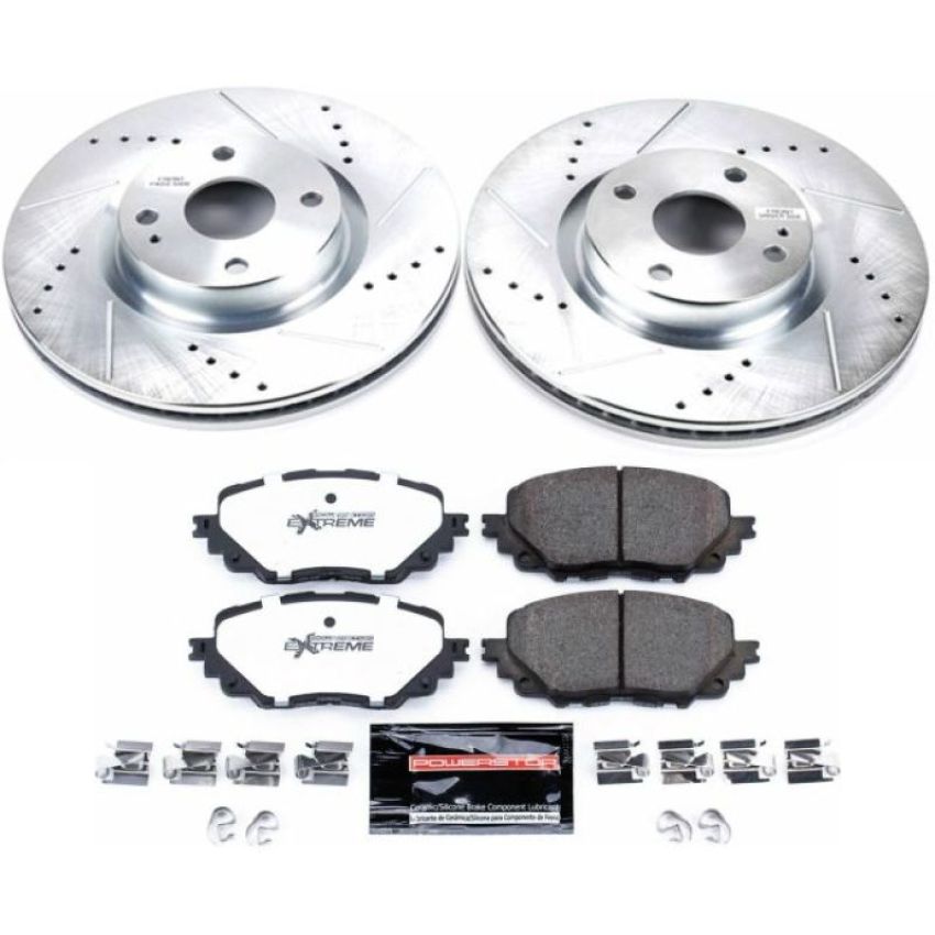 PowerStop K7358-26 Z26 Street Performance Ceramic Brake Pad and Drilled & Slotted Rotor Kit