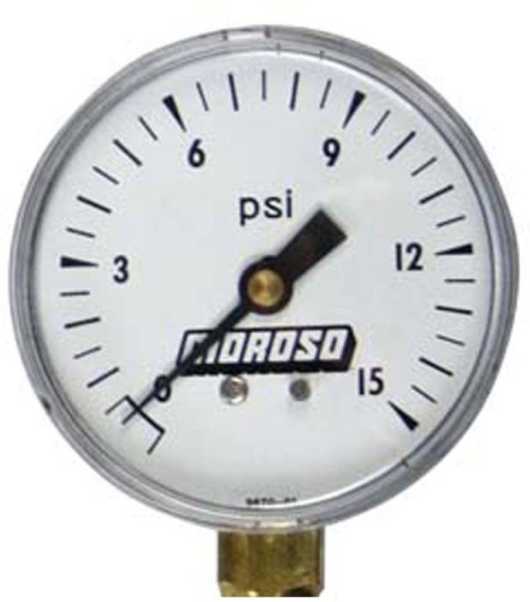 Moroso 97480 Tire Pressure Gauge Head 0-15psi (Replacement for Part No 89550)