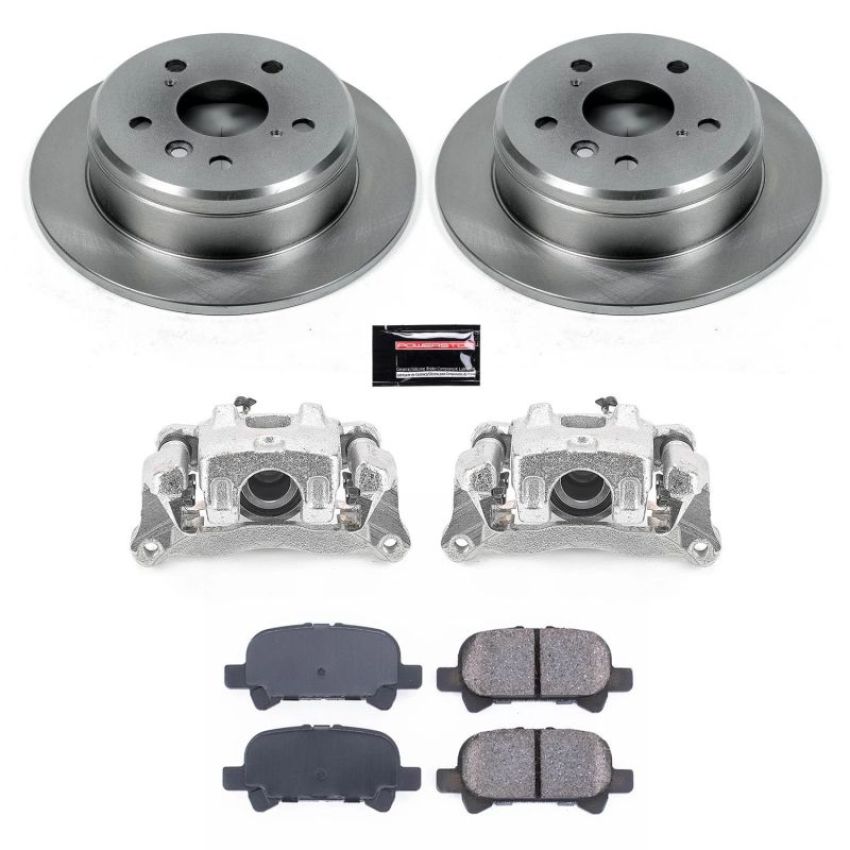 PowerStop KCOE1083A OE Stock Replacement Low-Dust Ceramic Brake Pad, Rotor and Caliper Kit