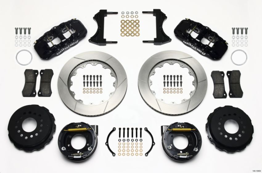 Wilwood 140-10950 AERO4 Rear P-Brake Kit 14.00in 2005-2014 Mustang