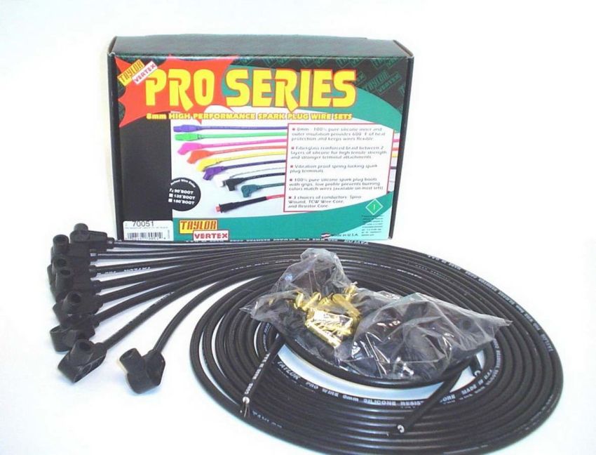 Taylor Cable 70051 8mm Black Pro Wire 90 Dg