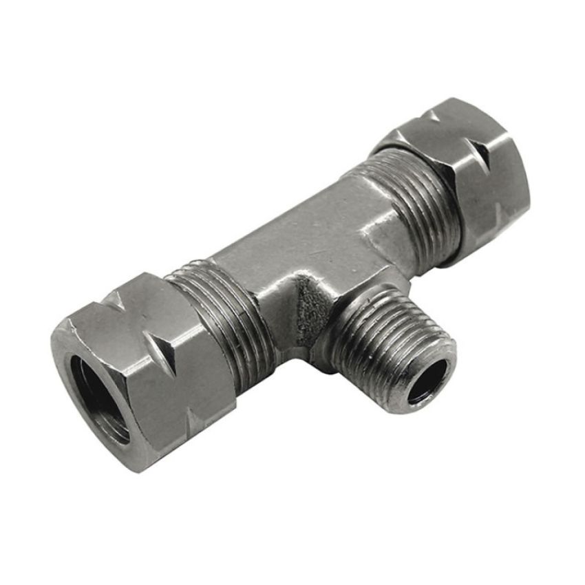 Nitrous Express 16096 3/8 COMPRESSION X 1/8 MALE NPT BRANCH T