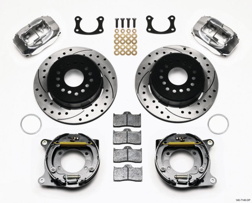 Wilwood 140-7140-DP Forged Dynalite P/S P-B Kit Drilled Polished New Big Ford 2.50in Offset