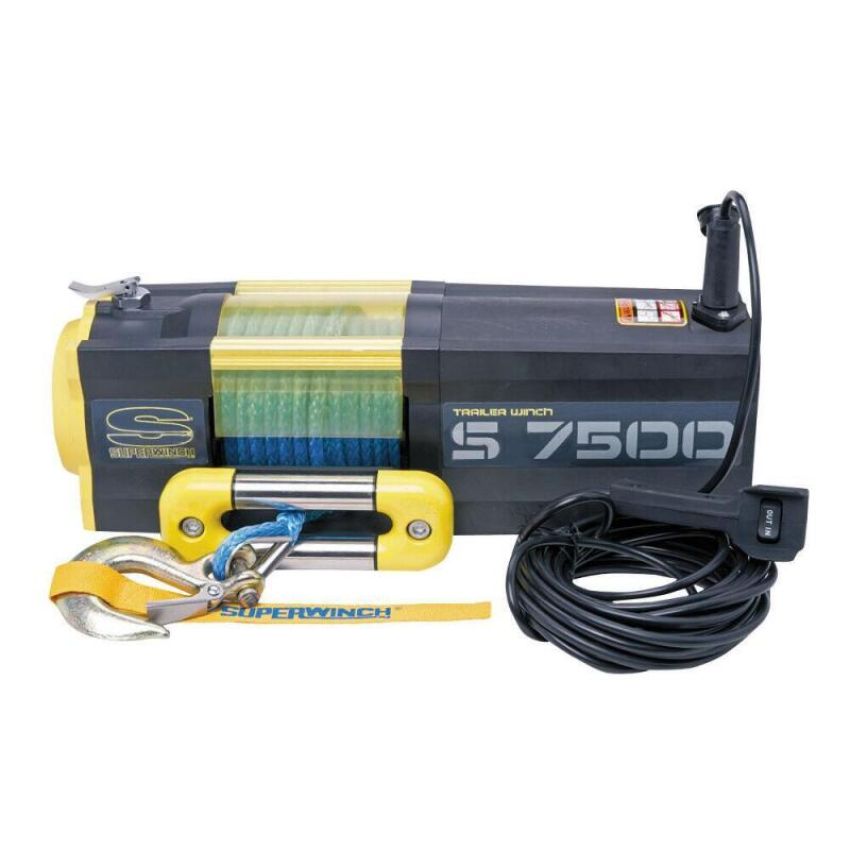Superwinch 1475201 7500 LBS 12V DC 5/16in x 54ft Synthetic Rope S7500 Winch