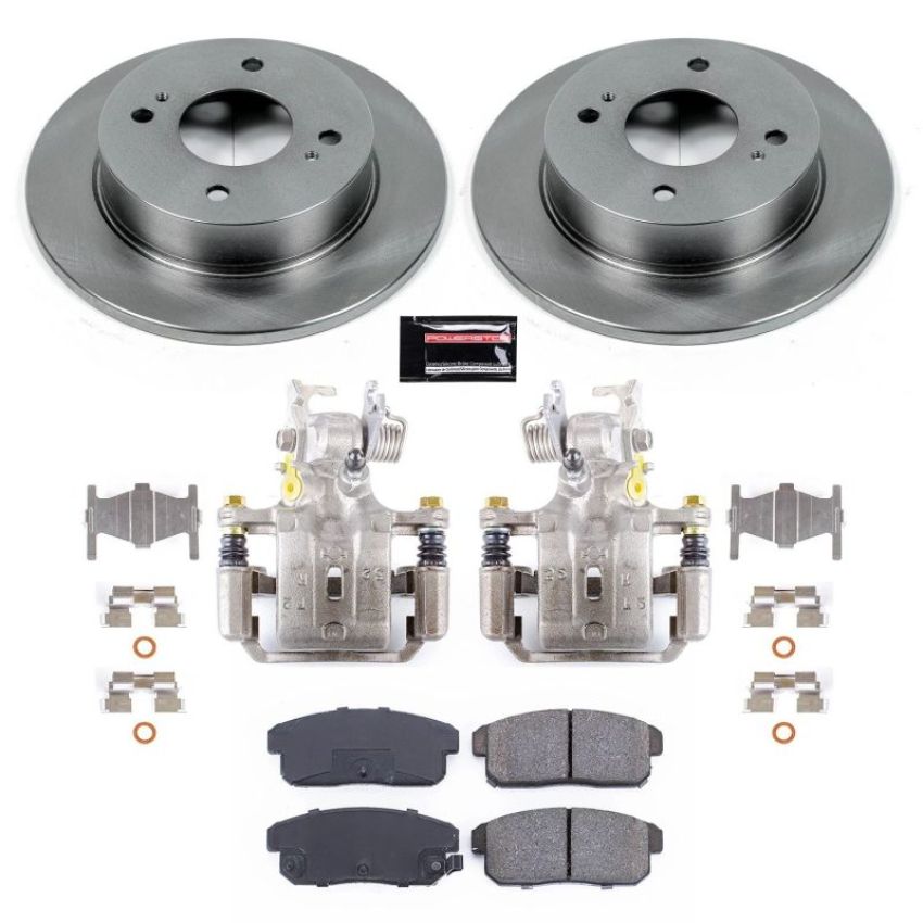 PowerStop KCOE741A OE Stock Replacement Low-Dust Ceramic Brake Pad, Rotor and Caliper Kit