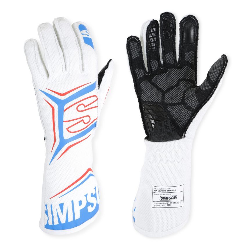 SIMPSON SAFETY SIMMGXW Glove Magnata X-Large White / Blue SFI 3.5/5