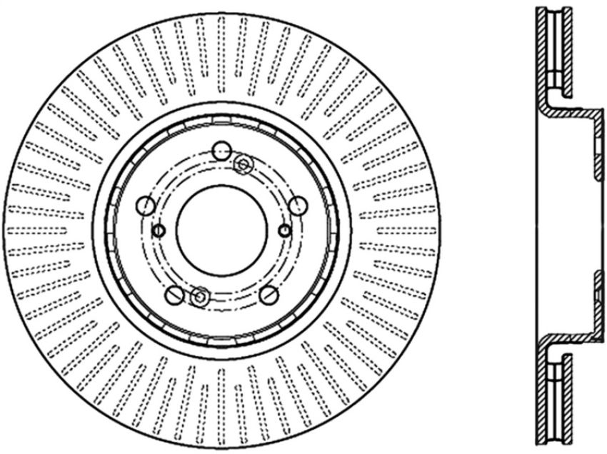 Stoptech 127.40080CL Slotted & Drilled Cryo Sport Brake Rotor