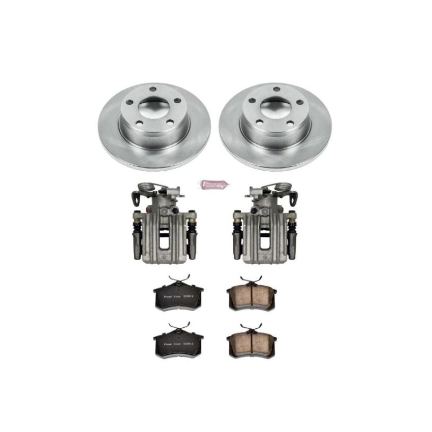 PowerStop KCOE940 OE Stock Replacement Low-Dust Ceramic Brake Pad, Rotor and Caliper Kit
