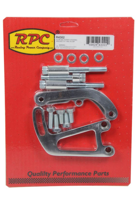 RACING POWER CO-PACKAGED RPCR4302 Alum SBC Power Steering Bracket