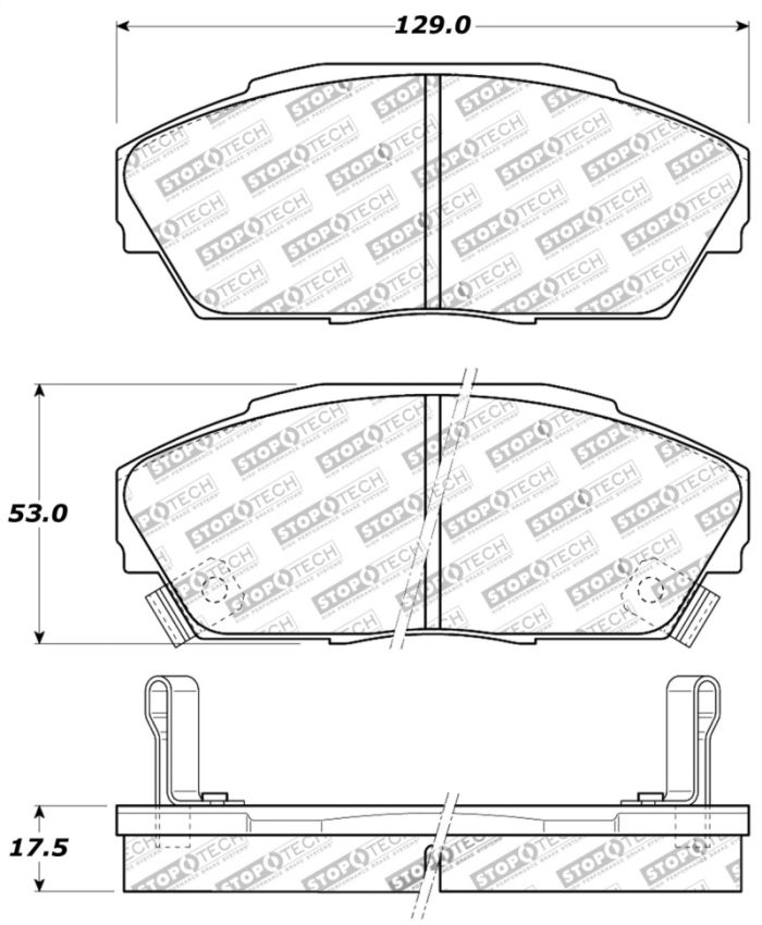 Stoptech 309.04090 Performance 90-93 Acura Integra / 90-93 Honda Civic Sedan / 90-91 Prelude Front Brake Pads
