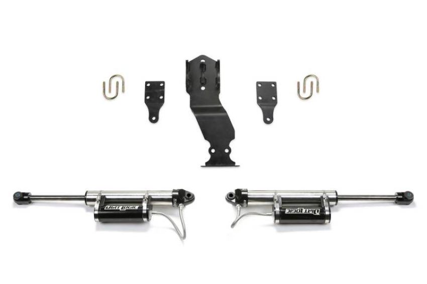 Fabtech FTS22314 19-20 Ford F450/F550 4WD Dual Steering Stabilizer System w/DL 2.25 Resi Shocks
