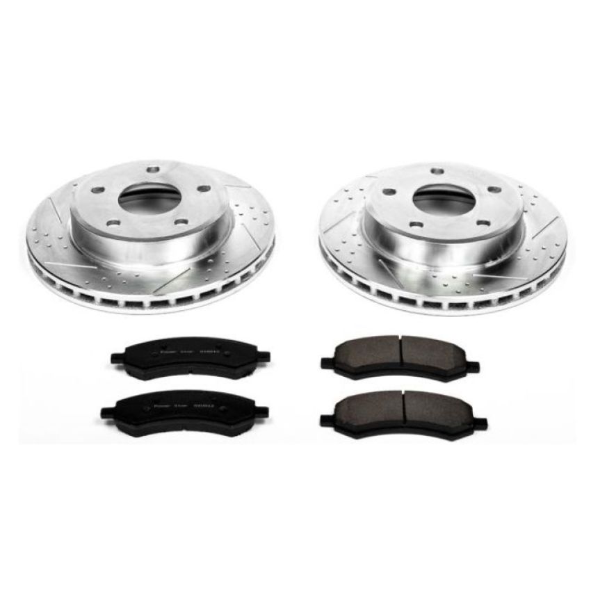 PowerStop K2193 Z23 Daily Driver Carbon-Fiber Ceramic Brake Pad and Drilled & Slotted Rotor Kit
