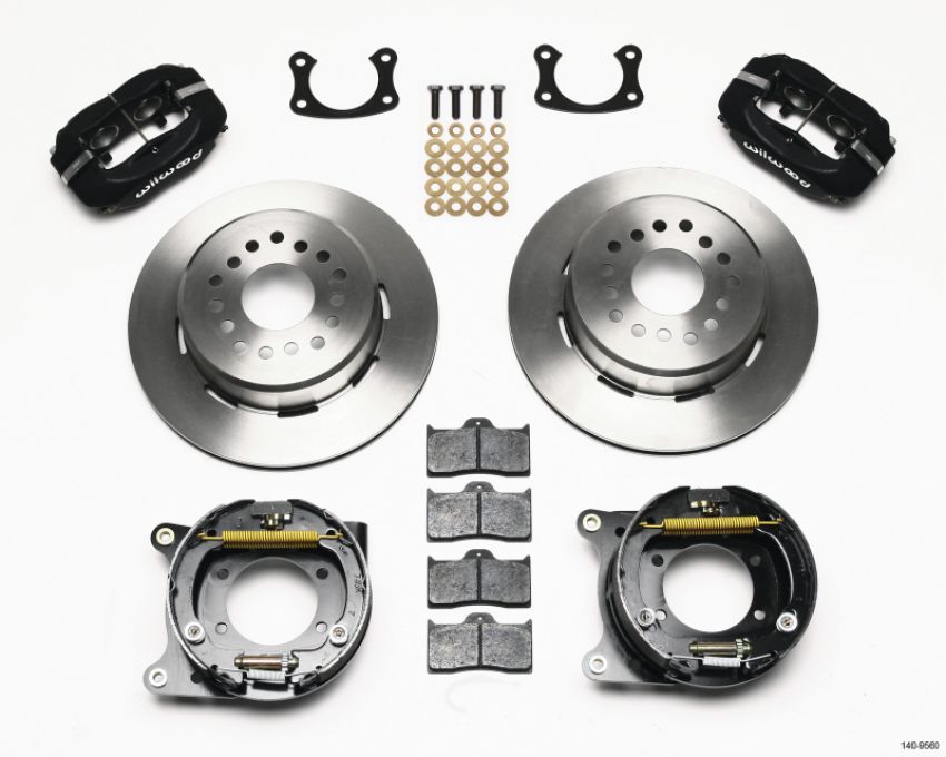 Wilwood 140-9560 Forged Dynalite P/S Park Brake Kit New Big Ford 2.50in offset Staggrd Shock