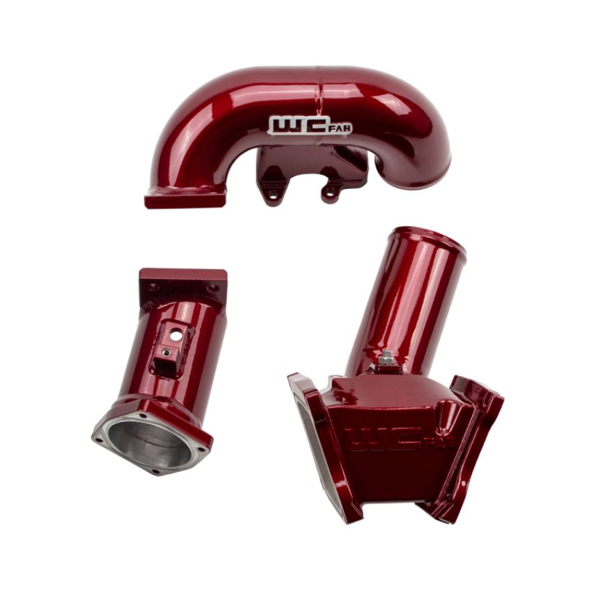 Wehrli WCF100164-RED 2007.5-2010 LMM Duramax High Flow 3in Y-Bridge Kit- WCFab Red