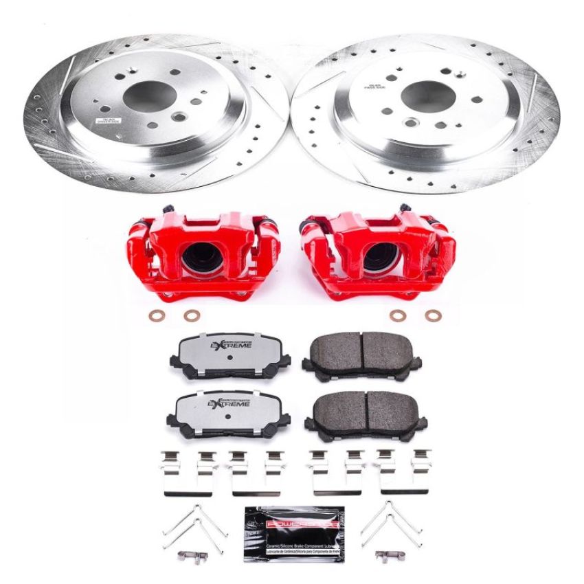 PowerStop KC6953-36 Z36 Truck and SUV Ceramic Brake Pad, Drilled & Slotted Rotor, and Caliper Kit