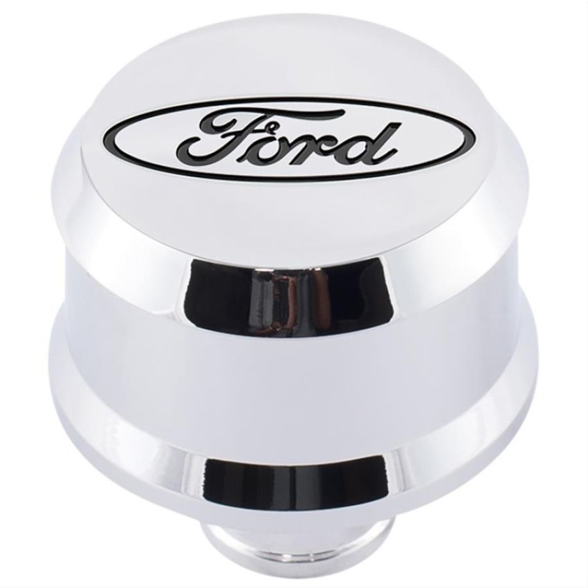 FORD FRD302-439 Valve Cover Breather w/ Slant Edge  Alm Chrome