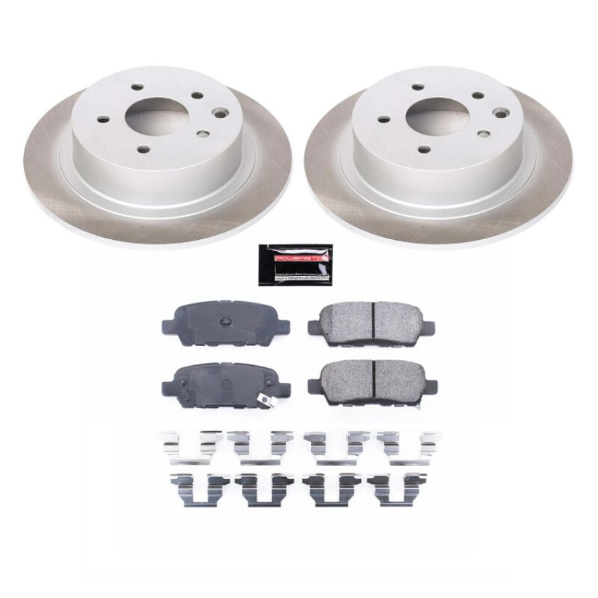 PowerStop SC098 Semi-Coated Rotor and Low-Dust Ceramic Brake Pad Kit