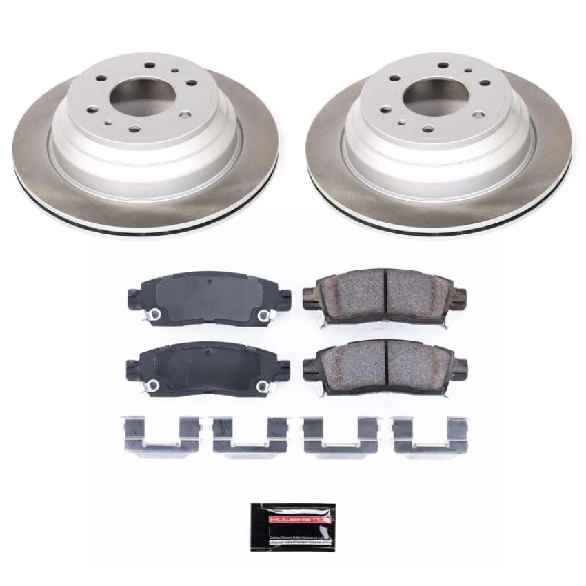PowerStop SC2050 Semi-Coated Rotor and Low-Dust Ceramic Brake Pad Kit