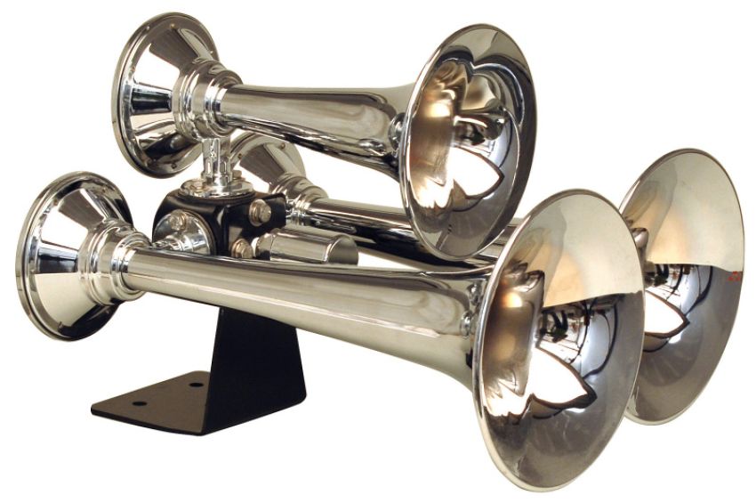 Kleinn Air Horns 502 Kleinn Chrome Triple Horn/ 13.5In/11.75In/8.5In - Chrome-Plated Spun Copper