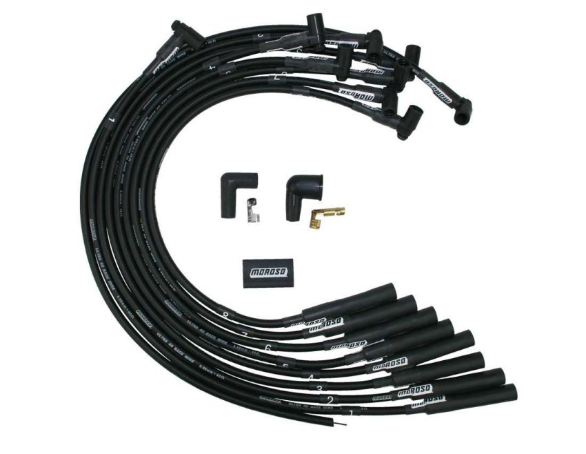 Moroso 73711 Chevrolet Big Block Ignition Wire Set - Ultra 40 - Unsleeved - HEI - Over Valve - Black