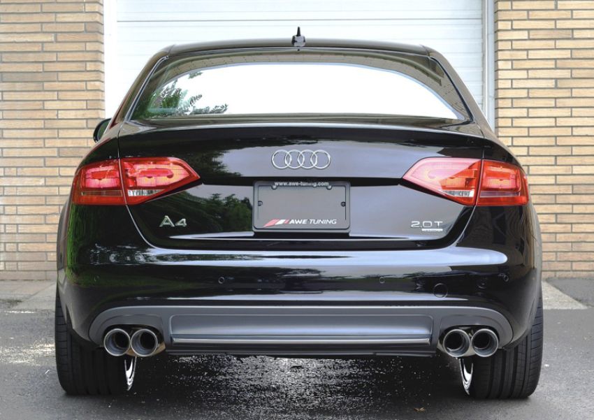 AWE Tuning 3015-42018 Audi B8 A4 Touring Edition Exhaust - Quad Tip Polished Silver Tips - Does Not Fit Cabrio