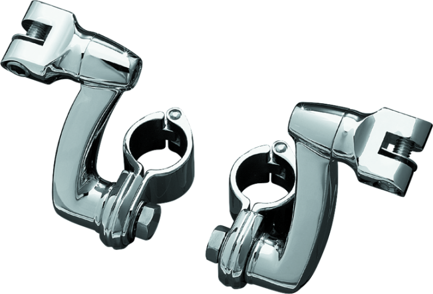 Kuryakyn 7986 Longhorn Offset Peg Mounts With 1-1/4inch Magnum Quick Clamp Chrome (Pair)