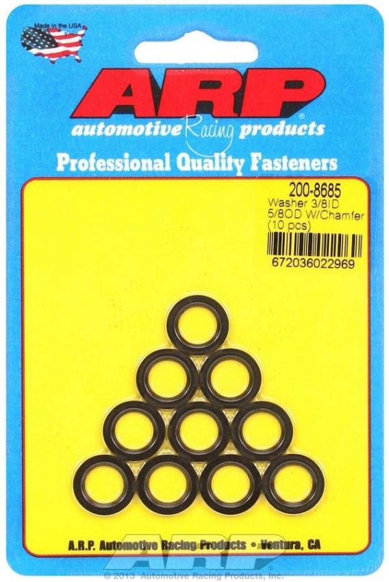 ARP ARP200-8685 Black Washers - 3/8 ID x 5/8 OD Chamfer (10)