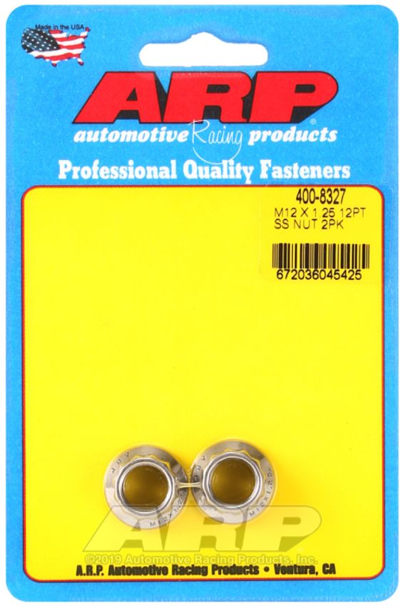 ARP ARP400-8327 12mm X 1.25 S/S Nut Kit 12pt 2pk