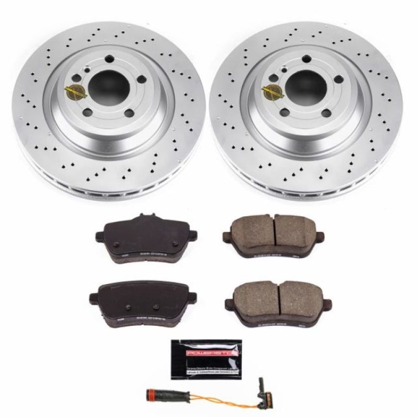 PowerStop CRK7859 Genuine Geomet Coated Rotor and Carbon-Fiber Ceramic Brake Pad Kit